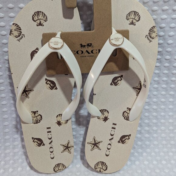 Coach Shoes - Coach Zayn Flip Flop With Shell Print, size 9, 10, 11.